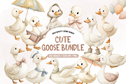 Silly Goose Clipart, Vintage Goose, an Illustration by TatiMockup (Thumbnail 1 of 7)