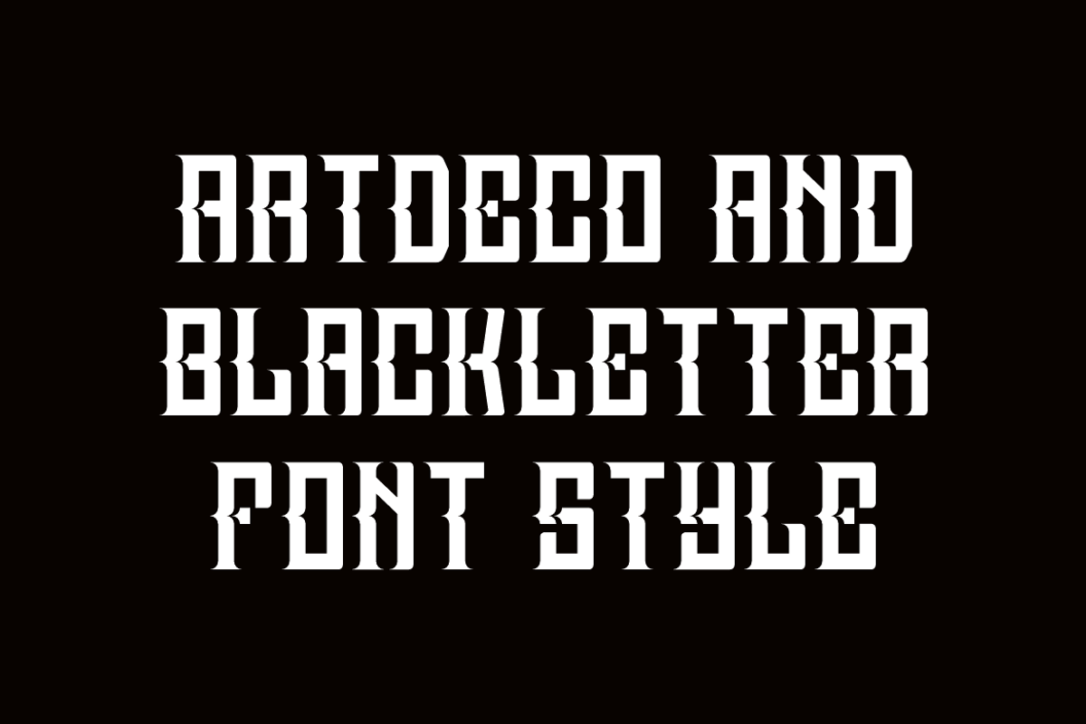 Black Waves - Artdeco & Blackletter, a Blackletter Font by QR Design Studio (Photo 3 of 6)