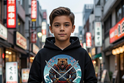 Gangster Bulldog Hoodie Art, a Shirt Mockup by Vector Stall (Thumbnail 3 of 13)