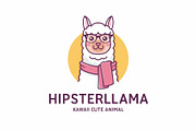 Hipster Alpaca Logo Template, a Branding & Logo Template by vectorwithin (Thumbnail 1 of 3)