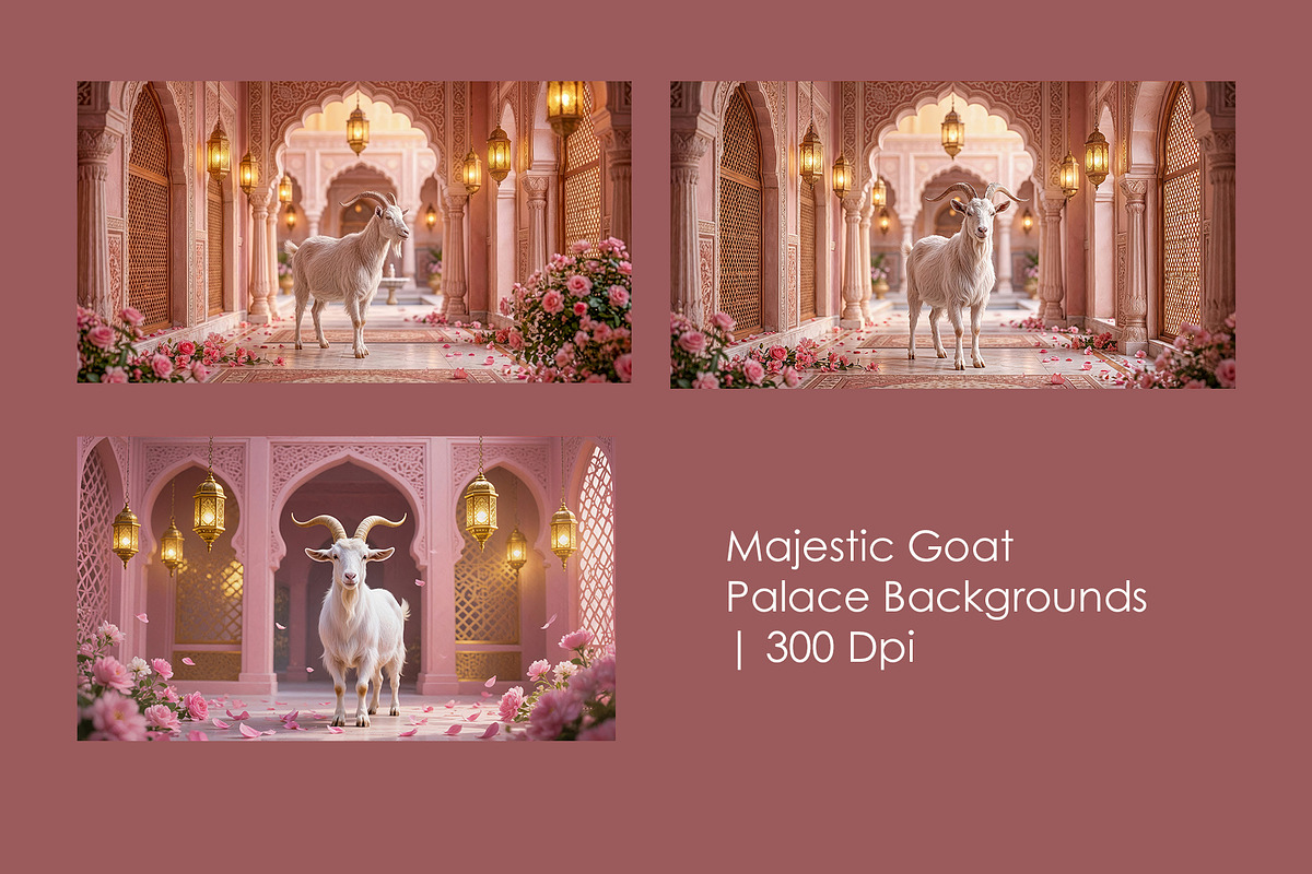 Majestic Goat Palace Backgrounds, an Animal Illustration by StockVerse Creative (Photo 1 of 4)