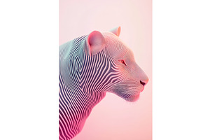 Abstract zebra like animal head with, an Illustration by Lermont51