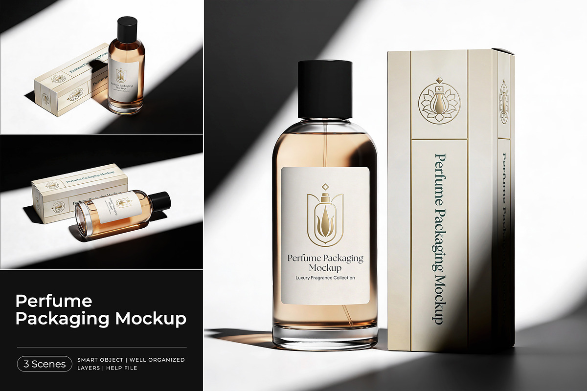 Perfume Packaging Mockup, a Product Mockup by Pitchlook.Studio (Photo 1 of 4)