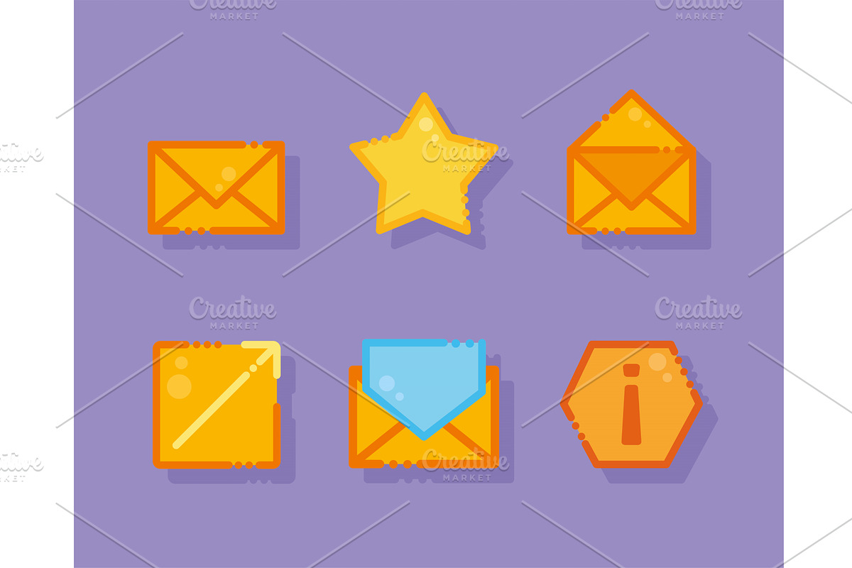 mail service icons, an Object Illustration by studiogstock