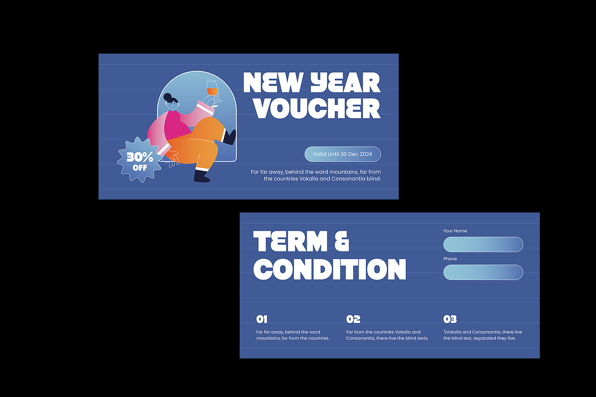 New Year Voucher, a Card Template by Neermana (Photo 3 of 4)
