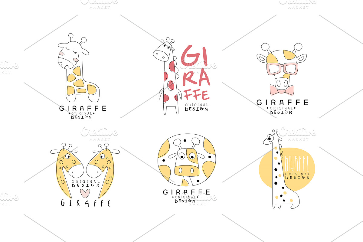 Cute Giraffe Logo Design Templates, an Animal Illustration by TopVectors