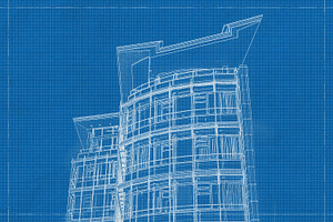 Architecture Blueprint Photo Effect