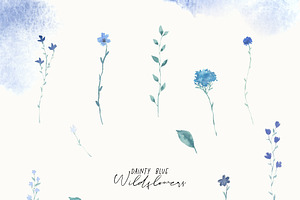 Dainty Blue Wildflowers Clipart