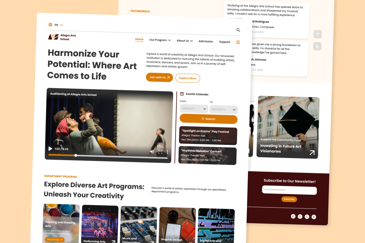 Allegro Art School - School Website, a Landing Page Template by twinstd (Photo 2 of 4)
