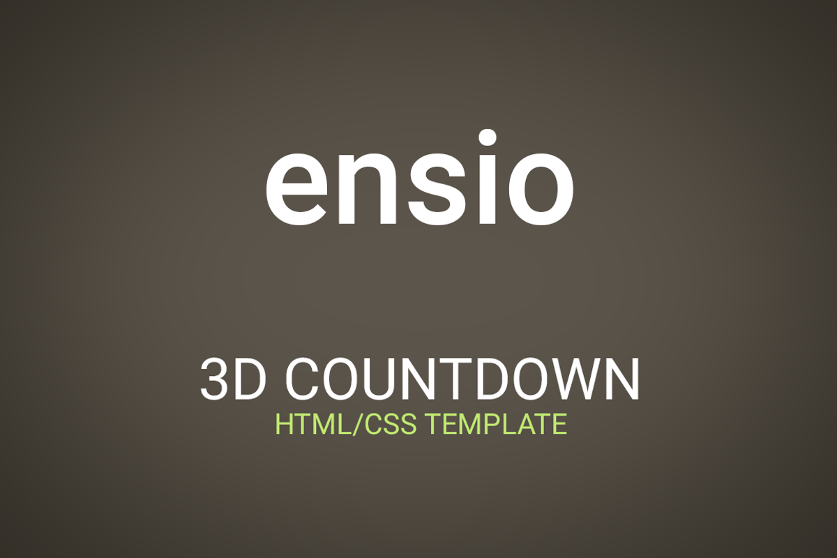 Ensio – 3D Countdown HTML Template, a Bootstrap Template by ArtRow Team (Photo 1 of 2)