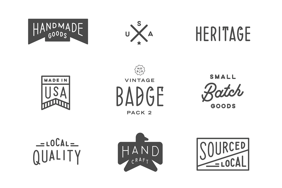 Vintage Badge Pack 2, an Illustration by Nomad Stockpile (Photo 2 of 2)