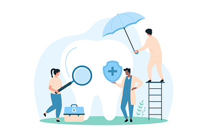 Dental insurance oral & teeth, an Object Illustration by Flashvector