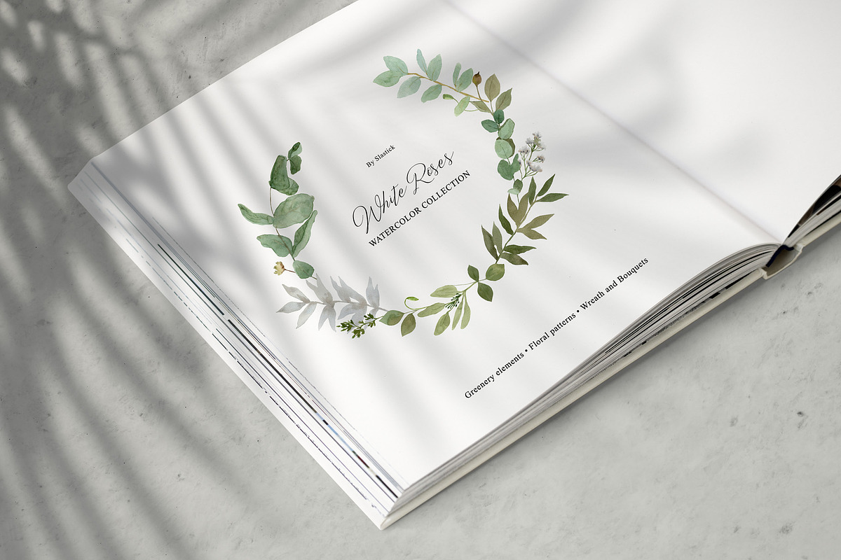 White roses wedding invitation cards, a Decorative Illustration by Slastick (Photo 6 of 9)