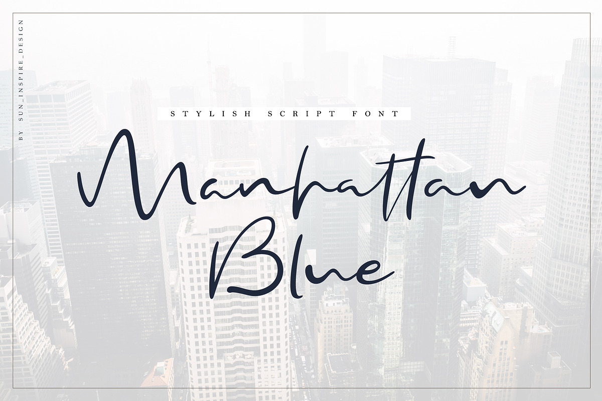 Manhattan Blue Script Font