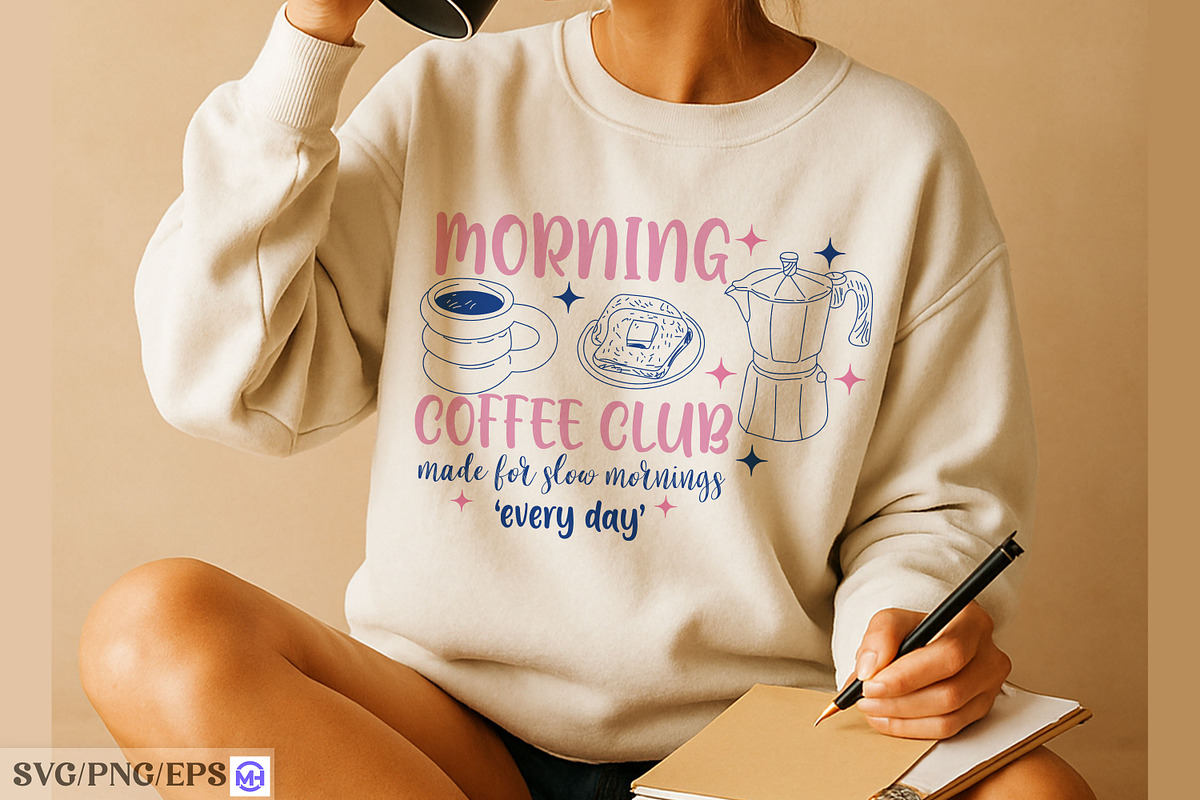 Morning Coffee Club Hand-drawn SVG, a Graphic by mh_arif (Photo 3 of 4)