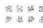 Cute Cat Doodle Icon Pack, an Outline Icon by Prosymbols (Thumbnail 5 of 6)