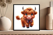 Back to School Highland Cow Clipart, an Illustration by DreamCafeArt (Thumbnail 4 of 5)