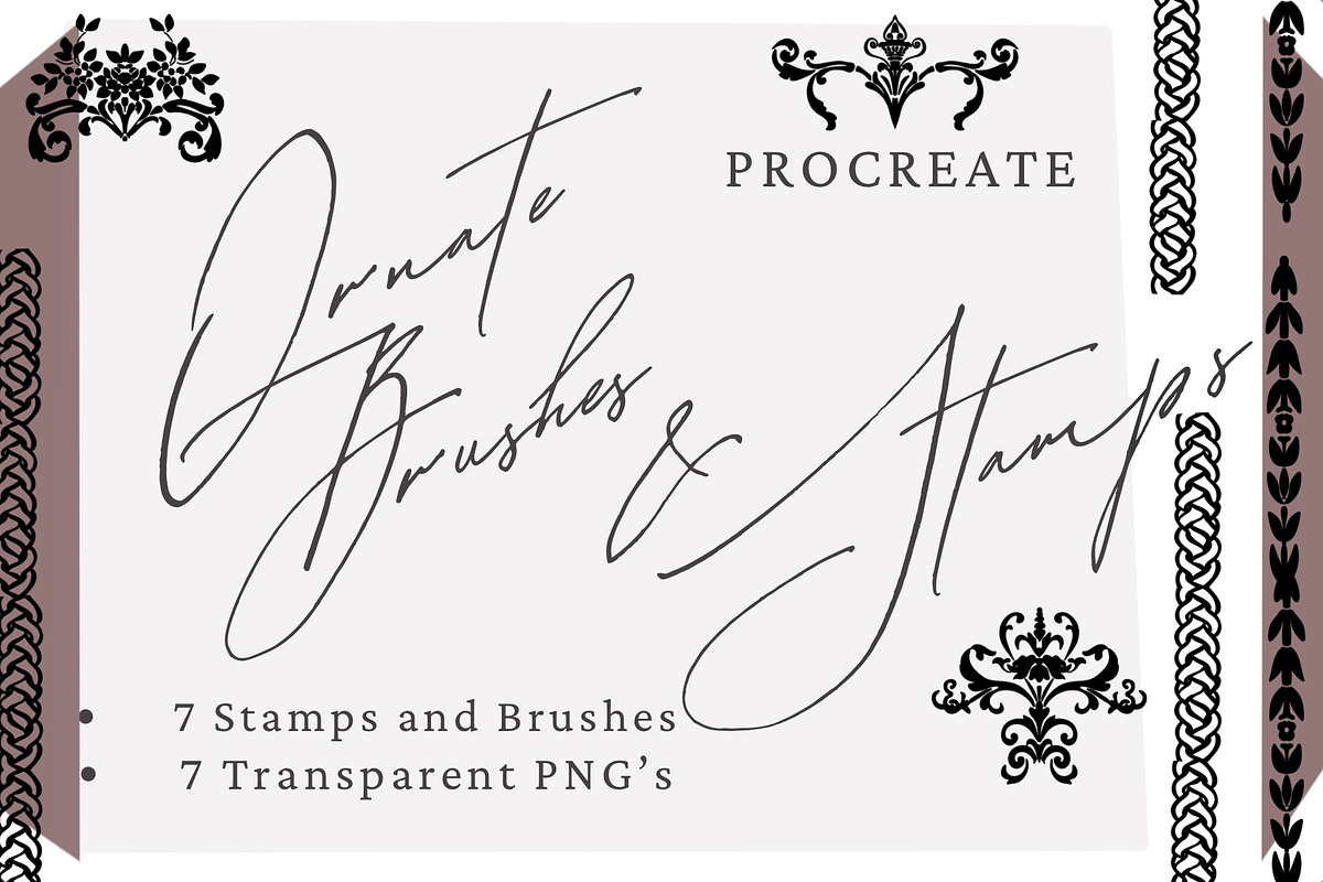 Ornate Procreate Brushes and Stamps, a Brushes & More by Studio Print Co. (Photo 1 of 9)