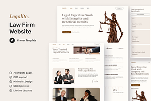 LegaLite - Law Firm Website Framer, a Websites & App Template by peterdraw