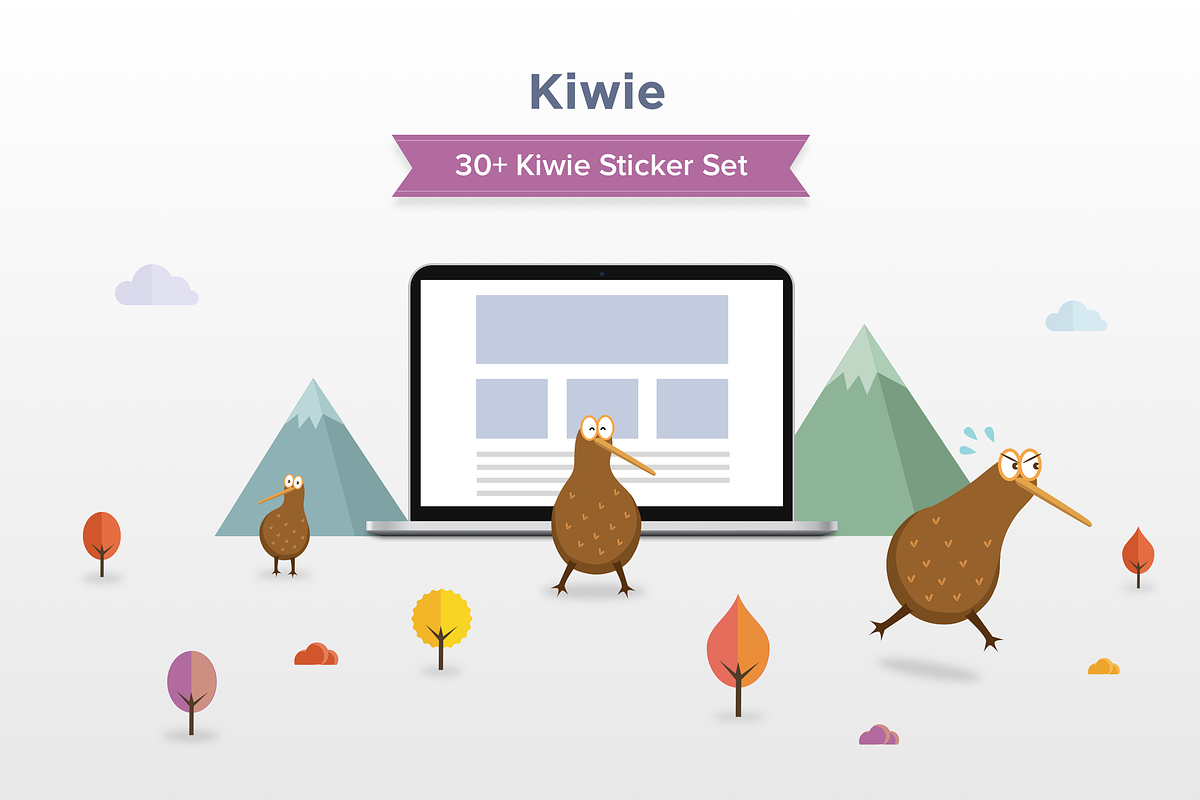 Cute Kiwi The Bird Character, an Animal Illustration by Creatornomic (Photo 2 of 5)
