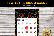 New Year's Bingo Printable Game, a Print Template by Graphicsnext (Thumbnail 2 of 4)