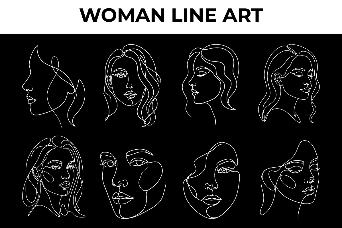 Minimalist woman face line art, a Person Illustration by nandinigraphics (Photo 2 of 3)