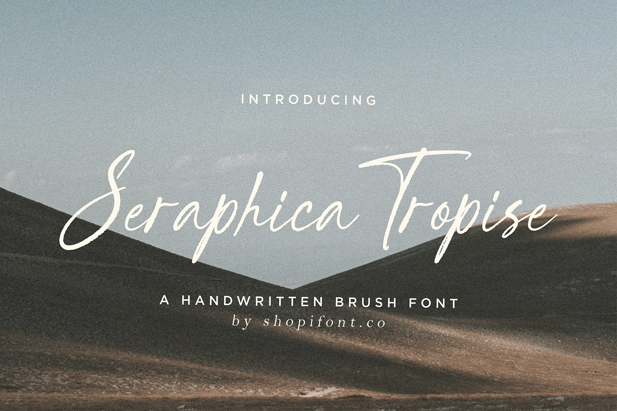 Seraphica Tropise, a Script Font by Shopifont.co (Photo 1 of 13)
