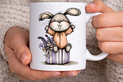 Whimsical Easter Bunny Clipart PNG, a Seasonal Illustration by Canvas Craft (Thumbnail 5 of 7)