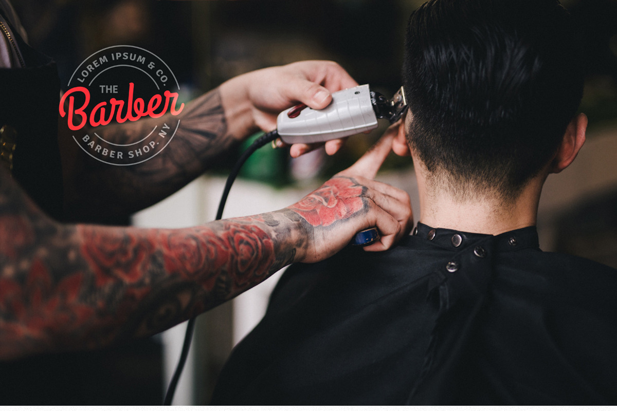 Barber Shop. Minimalistic Logo Set, a Templates & Theme by bartamarabara (Photo 5 of 5)