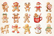 Cute Christmas Gingerbread Man Clipa, an Illustration by Rose Art (Thumbnail 2 of 7)