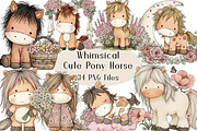 Cute Pony Horse Clipart, an Animal Illustration by Creative Art (Thumbnail 1 of 7)
