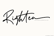 Righten – Eyecathcing Handwritten, a Script Font by Fikryal Studio (Thumbnail 1 of 11)