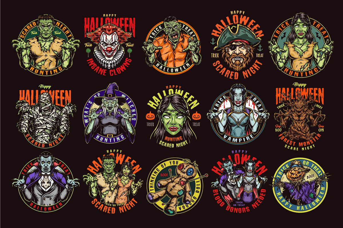 44 Halloween t-shirt designs, a Branding & Logo Template by DGIM studio (Photo 4 of 13)