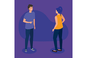 Woman And Man Cartoon Vector Design