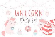 Unicorn baby - cute pink nursery set, an Animal Illustration by Artnis (Thumbnail 1 of 7)