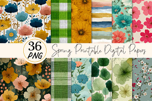 Spring Seamless Printable Digital Pa, a Texture Illustration by DreamPrint404