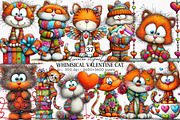 Whimsical Valentine Cat Clipart, an Illustration by Canvas Craft (Thumbnail 1 of 6)