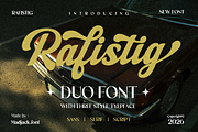 Rafistig Font Duo, a Script Font by Madjack.font (Thumbnail 1 of 13)
