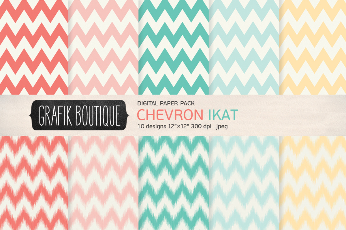 Chevron ikat creamy pink papers