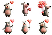 Whimsical Teddy Bear Love Clipart, an Illustration by CraftArtStudio (Thumbnail 3 of 6)