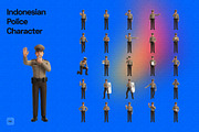 3D Indonesian Police Character - II, an Object Graphic by Pengedar Seni (Thumbnail 2 of 3)