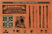 Retro Baseball Set, a Sport Illustration by Retro Machine (Thumbnail 6 of 7)