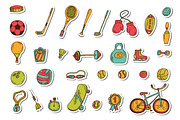 Hand drawn sport icon set, a Healthcare Illustration by Helen Sko (Thumbnail 5 of 5)
