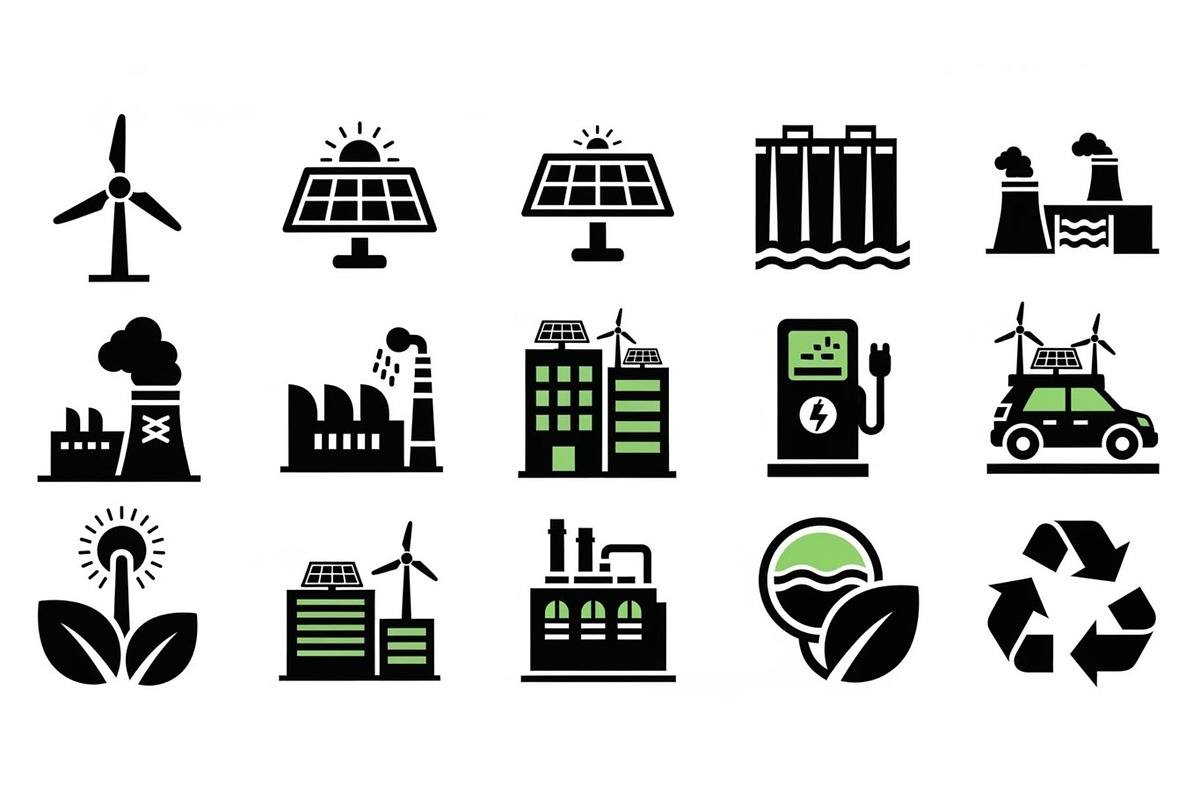 Modern Energy Industry Silhouette, a Graphic by hafijul (Photo 2 of 14)