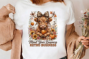 Fall Highland Cow Halloween PNG, a Seasonal Illustration by CrexoraLab (Thumbnail 3 of 4)