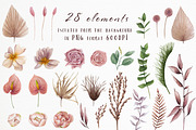 Watercolor set of tropical flowers, an Object Illustration by a_ptichkina (Thumbnail 2 of 8)