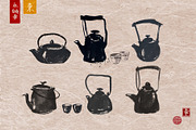 Sumi-e ink painting. Tea ceremony., a Food Illustration by Elina_Li (Thumbnail 2 of 17)