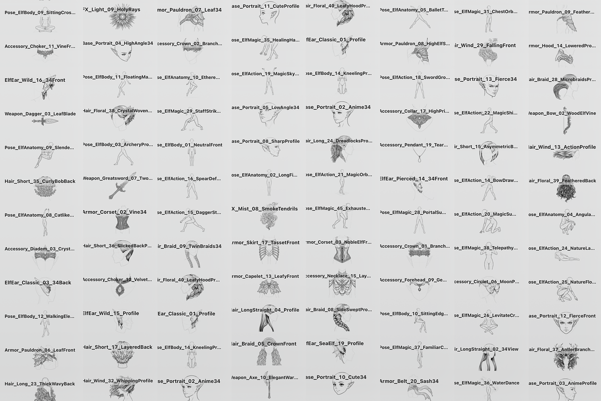 175 Procreate Elf Character Stamps, a Brush Add-On by Selentaori Studio (Photo 2 of 12)