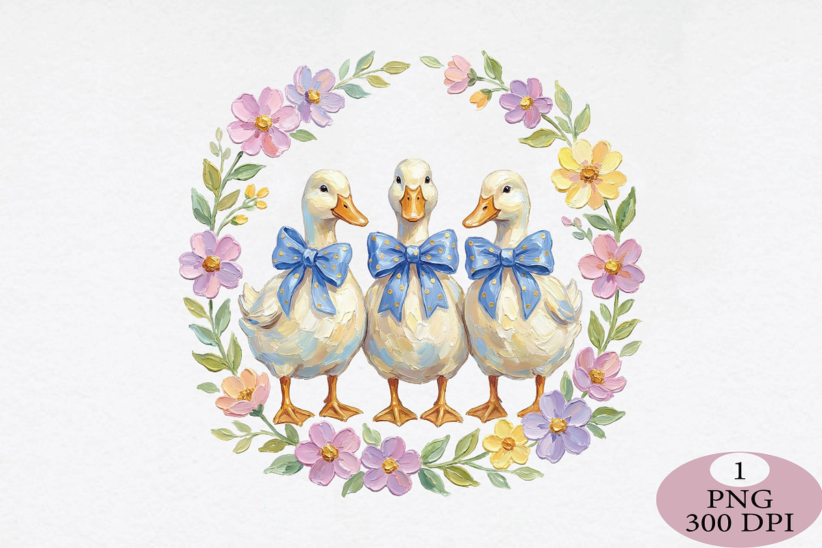 Brushstroke Easter Ducks Png, an Illustration by Daily.Designs (Photo 1 of 5)