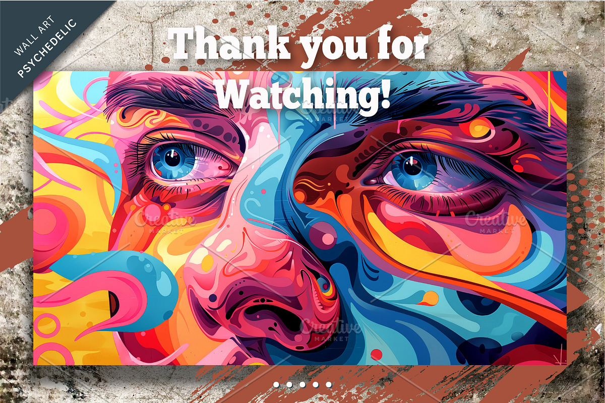 Psychedelic background 04. Wall art., a Decorative Illustration by KENO Mascots (Photo 4 of 4)